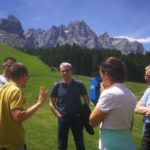 energetic discussions outdoors